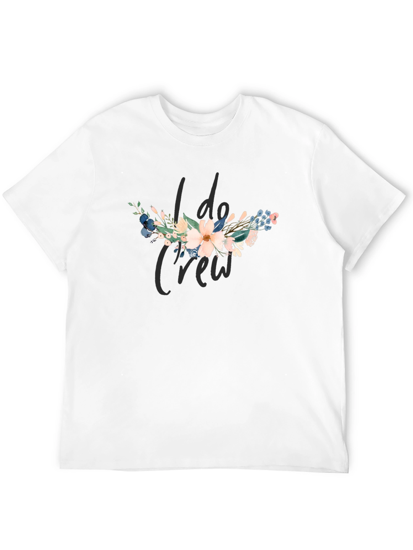 I Do Crew Floral Graphic Black T-Shirt