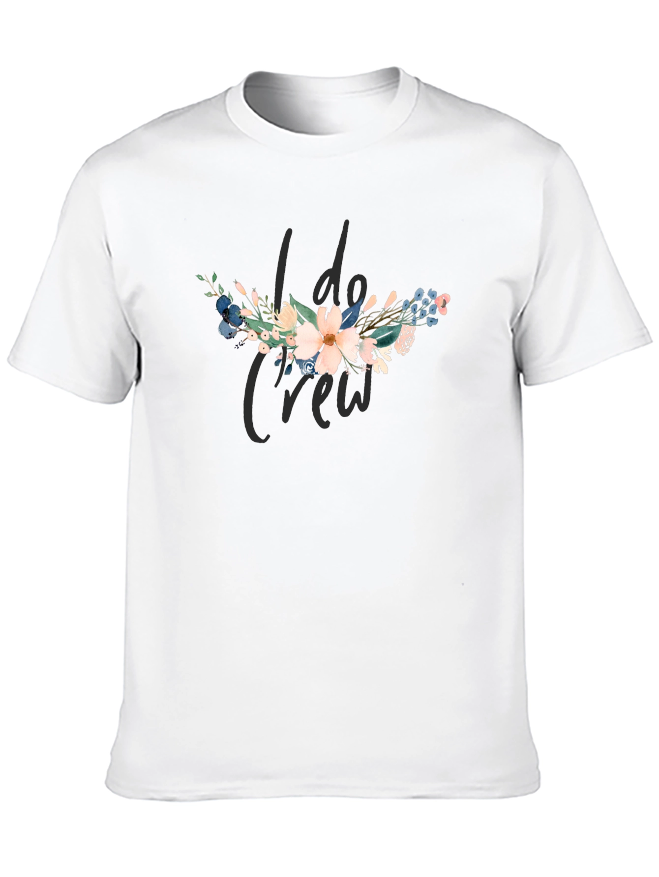 I Do Crew Floral Graphic Black T-Shirt