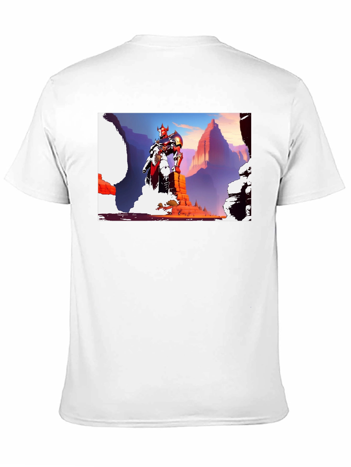 Fantasy Warrior Graphic Tee - Black Cotton Shirt