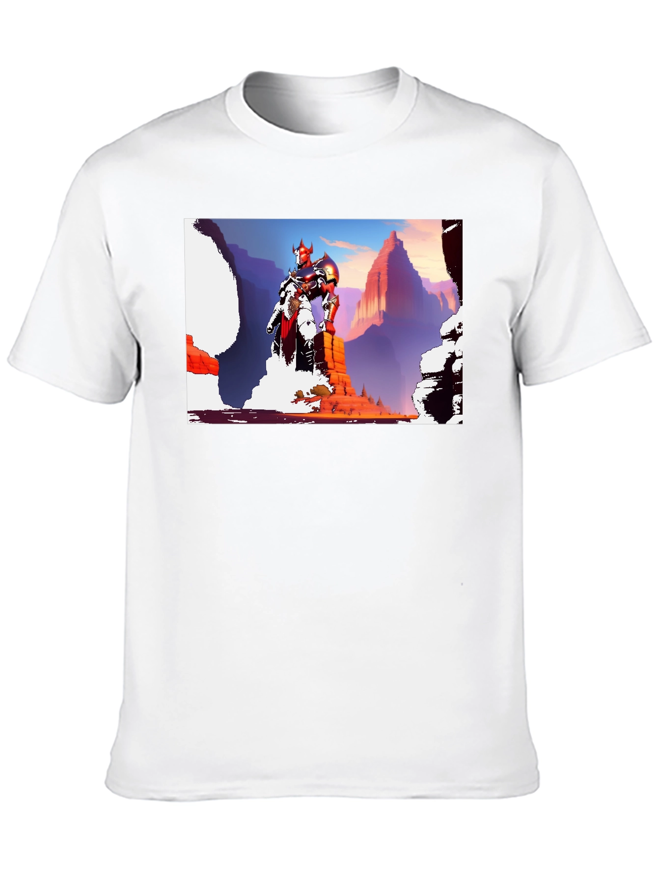 Fantasy Warrior Graphic Tee - Black Cotton Shirt