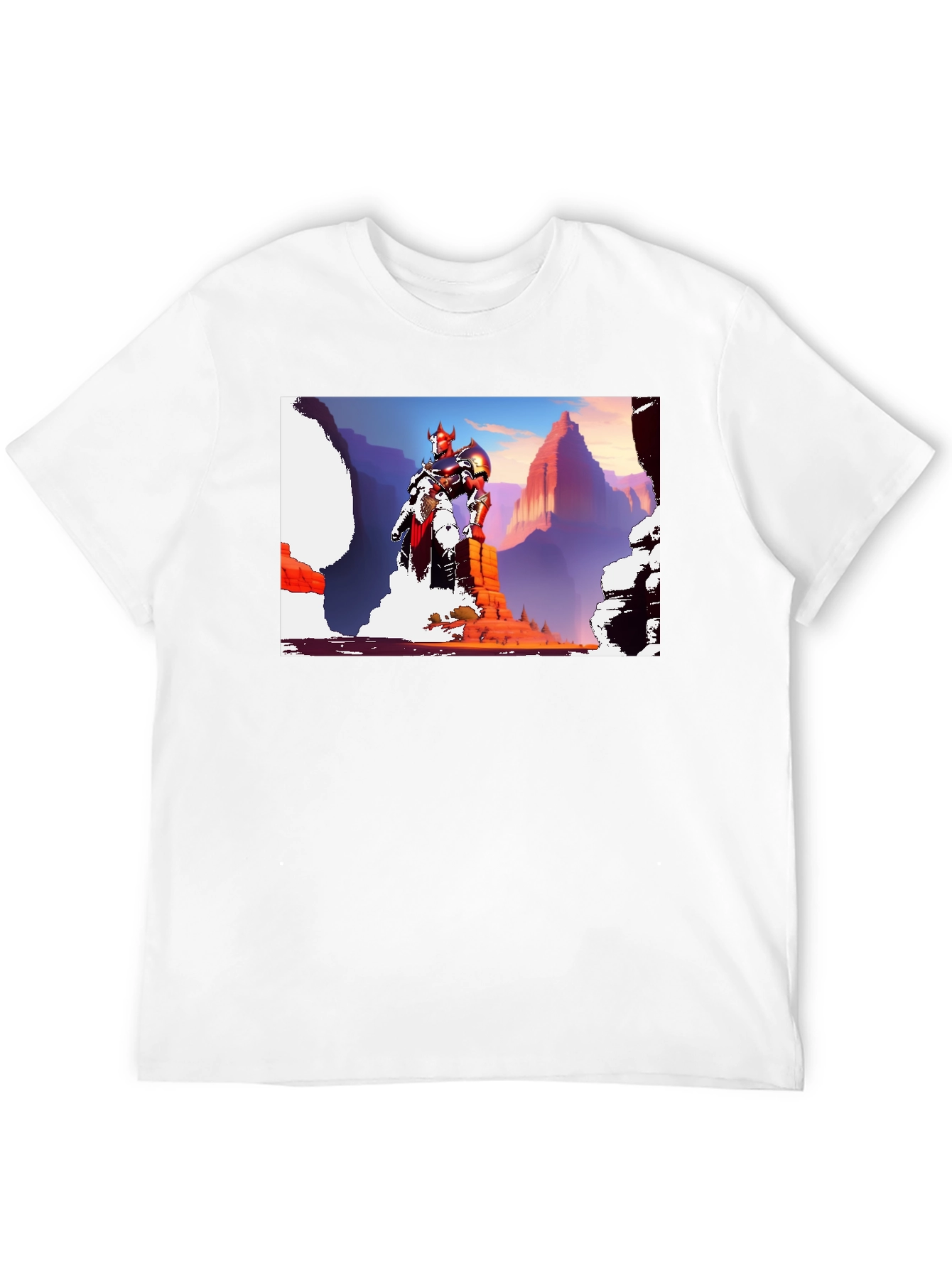 Fantasy Warrior Graphic Tee - Black Cotton Shirt