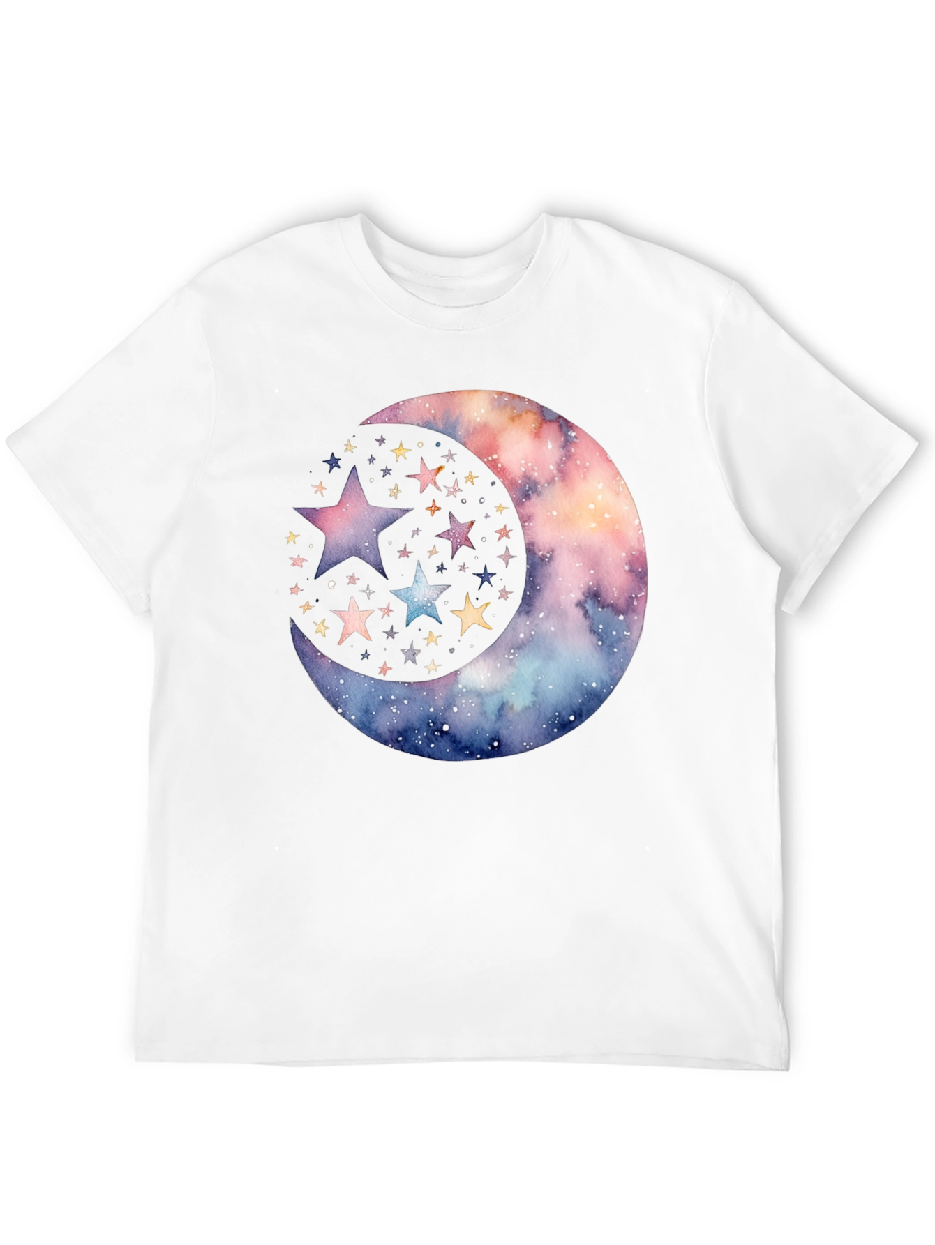 Cosmic Crescent Moon Star Graphic Tee