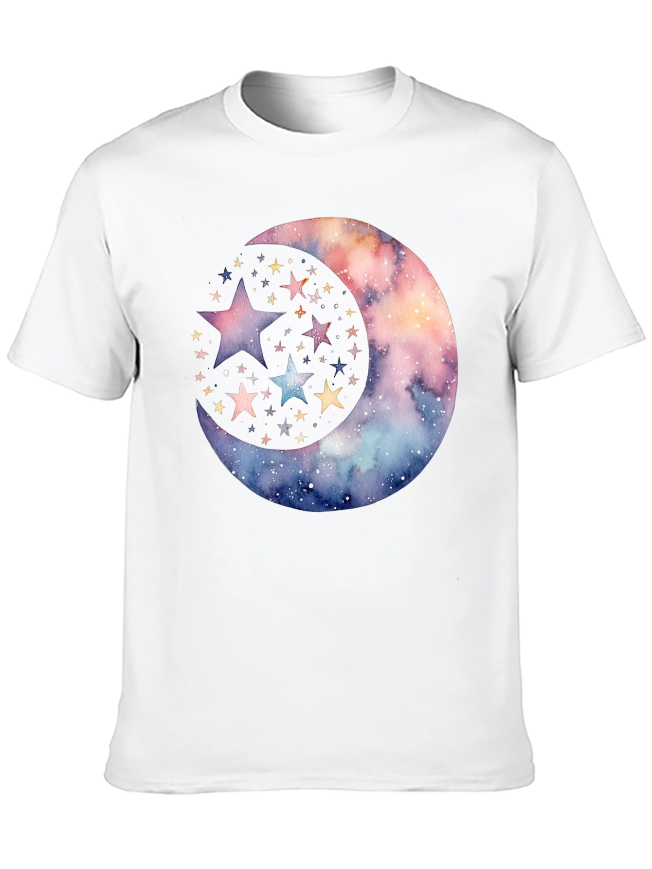 Cosmic Crescent Moon Star Graphic Tee