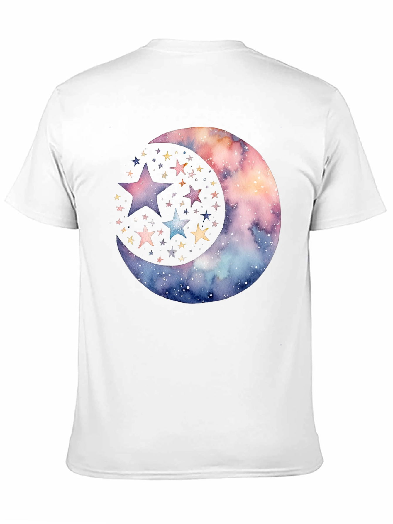 Cosmic Crescent Moon Star Graphic Tee