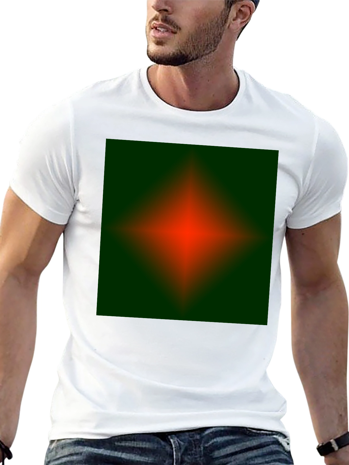 Abstract Green & Red Graphic Tee