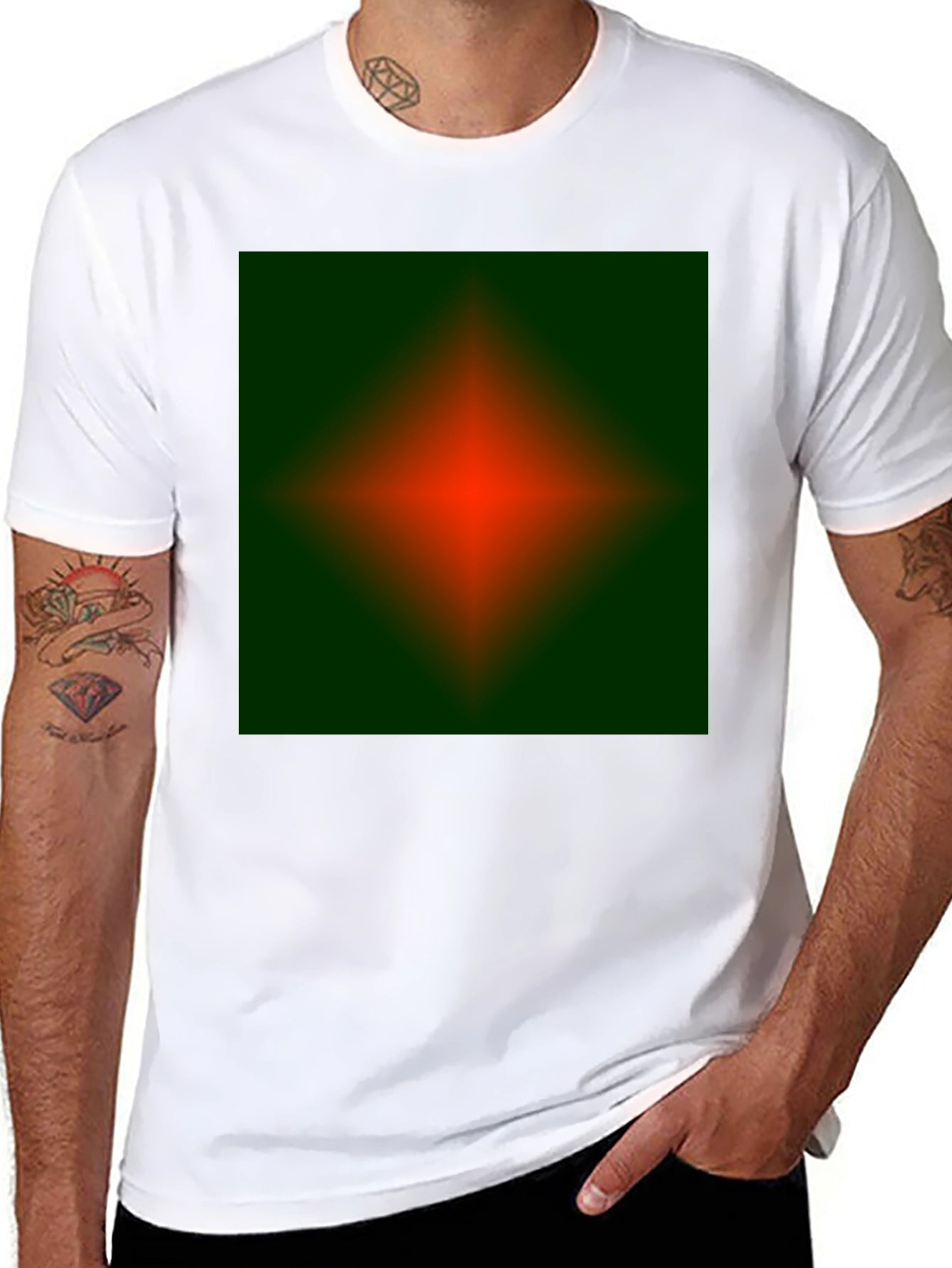 Abstract Green & Red Graphic Tee