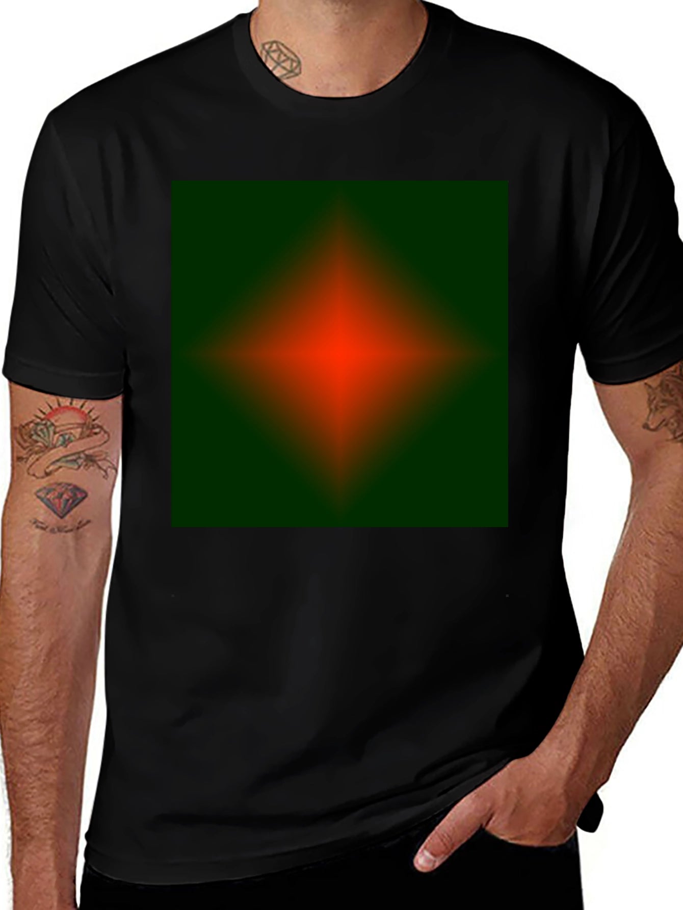 Abstract Green & Red Graphic Tee