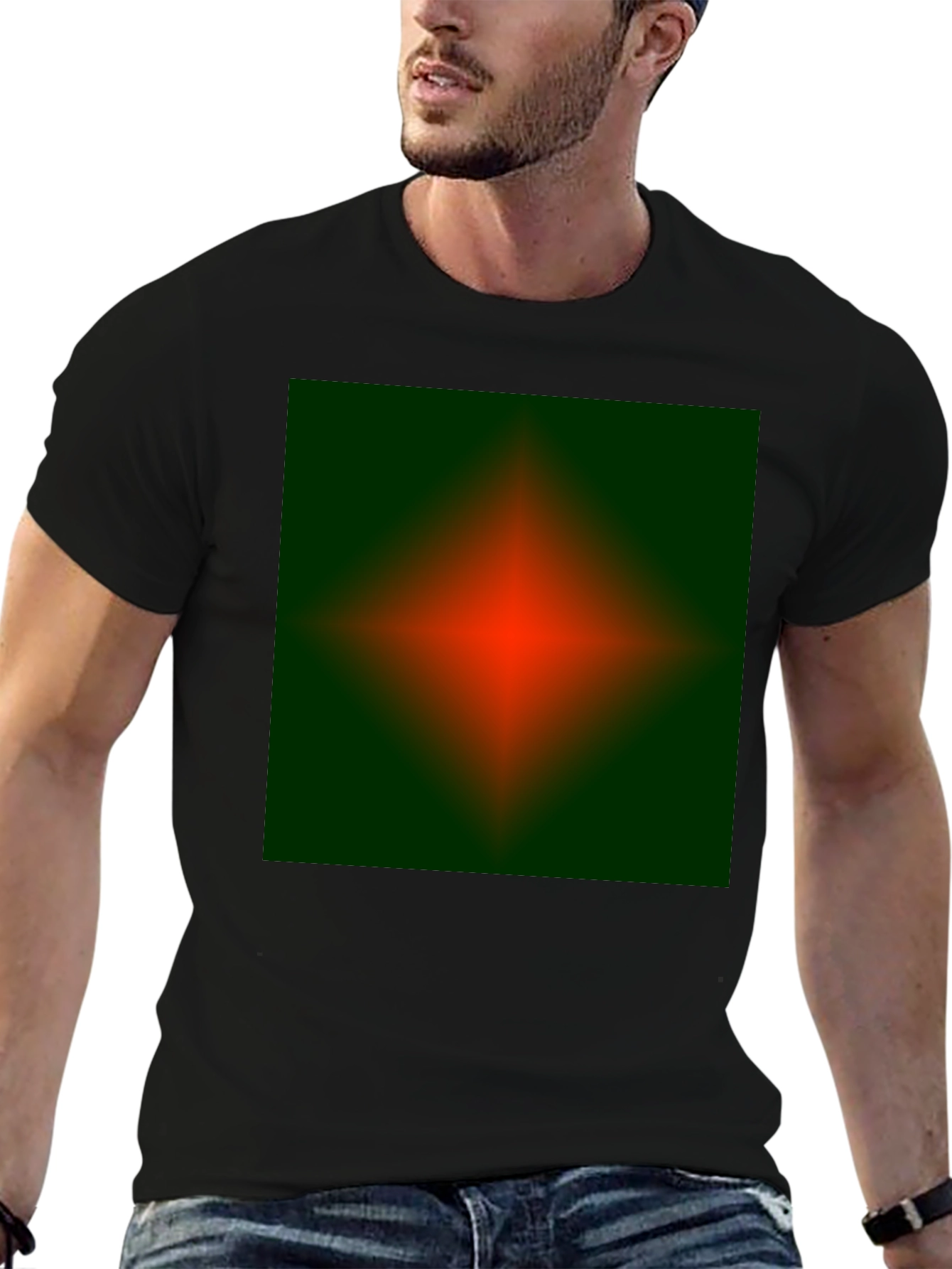Abstract Green & Red Graphic Tee
