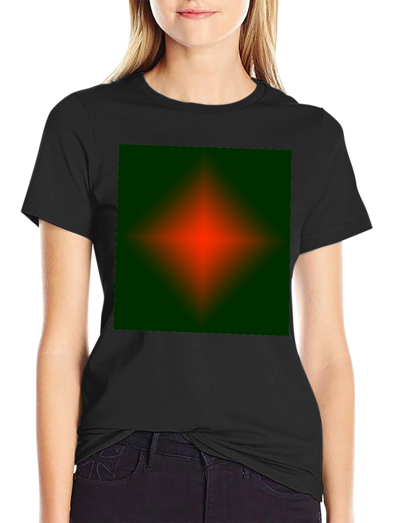 Abstract Green & Red Graphic Tee