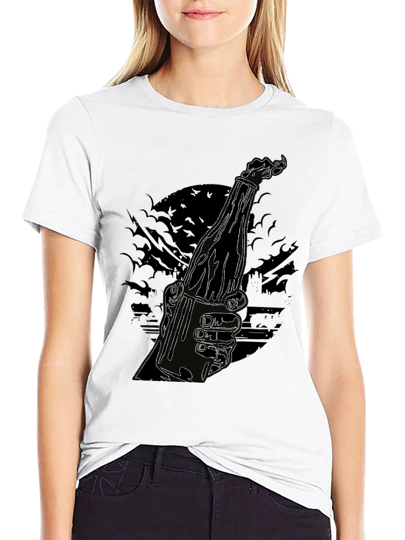 Molotov Cocktail Graphic Tee - Cool Black Shirt
