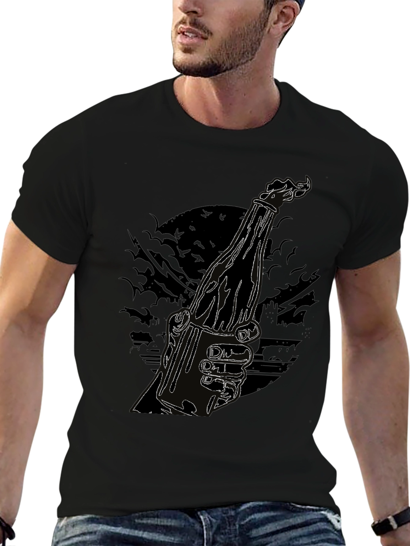 Molotov Cocktail Graphic Tee - Cool Black Shirt