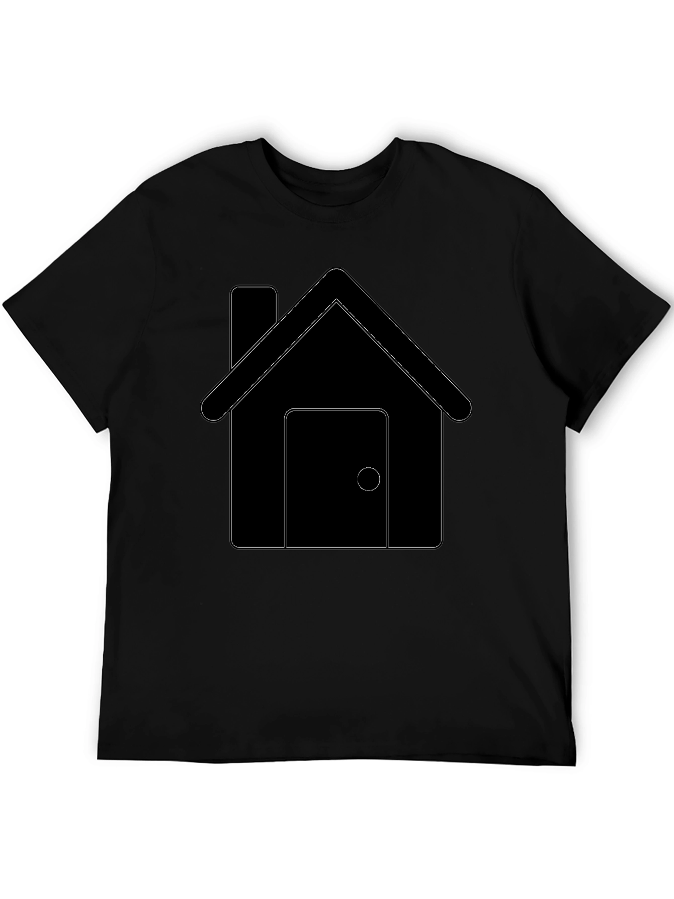 House Graphic Tee - Black Cotton Comfort