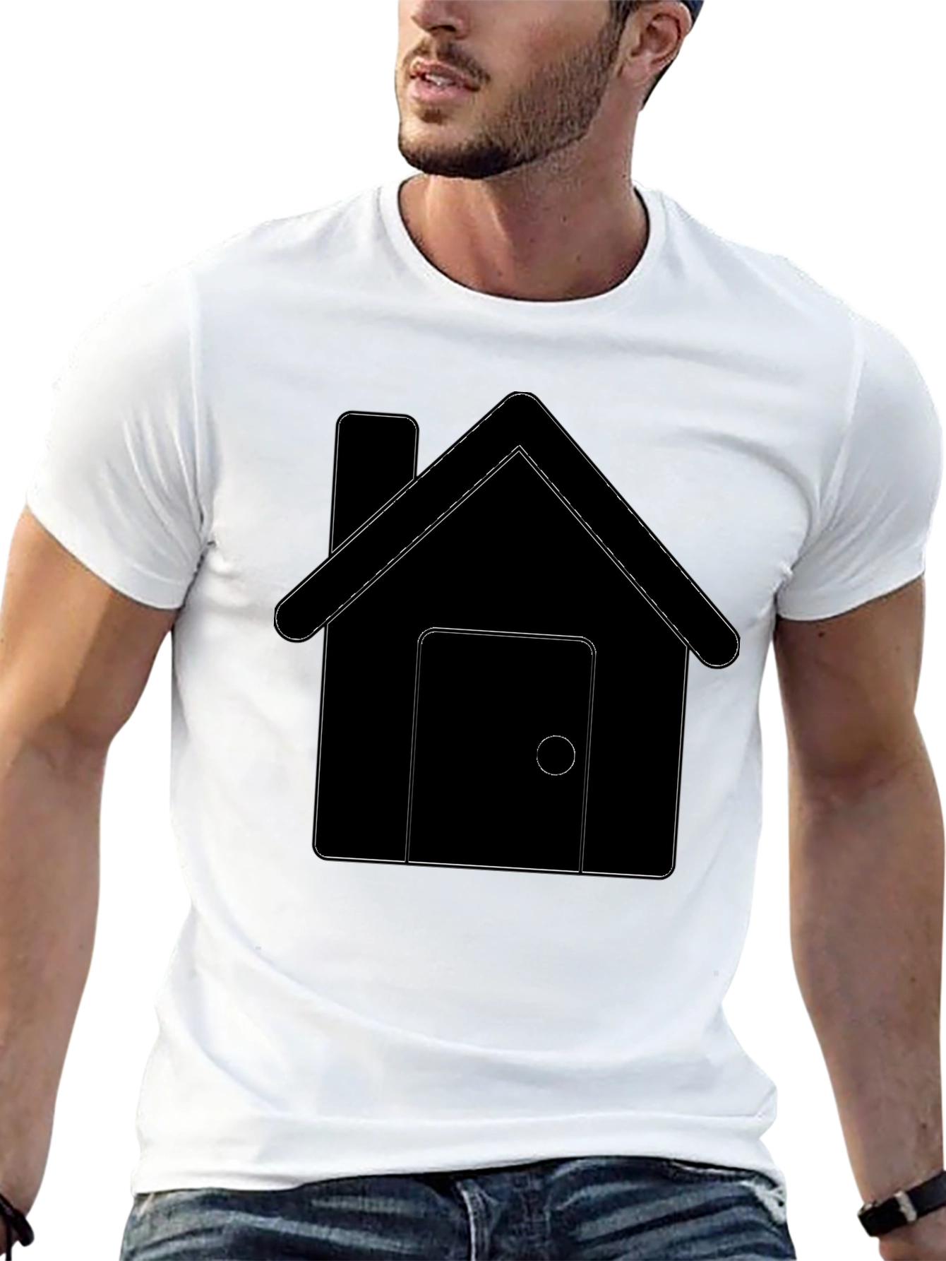House Graphic Tee - Black Cotton Comfort