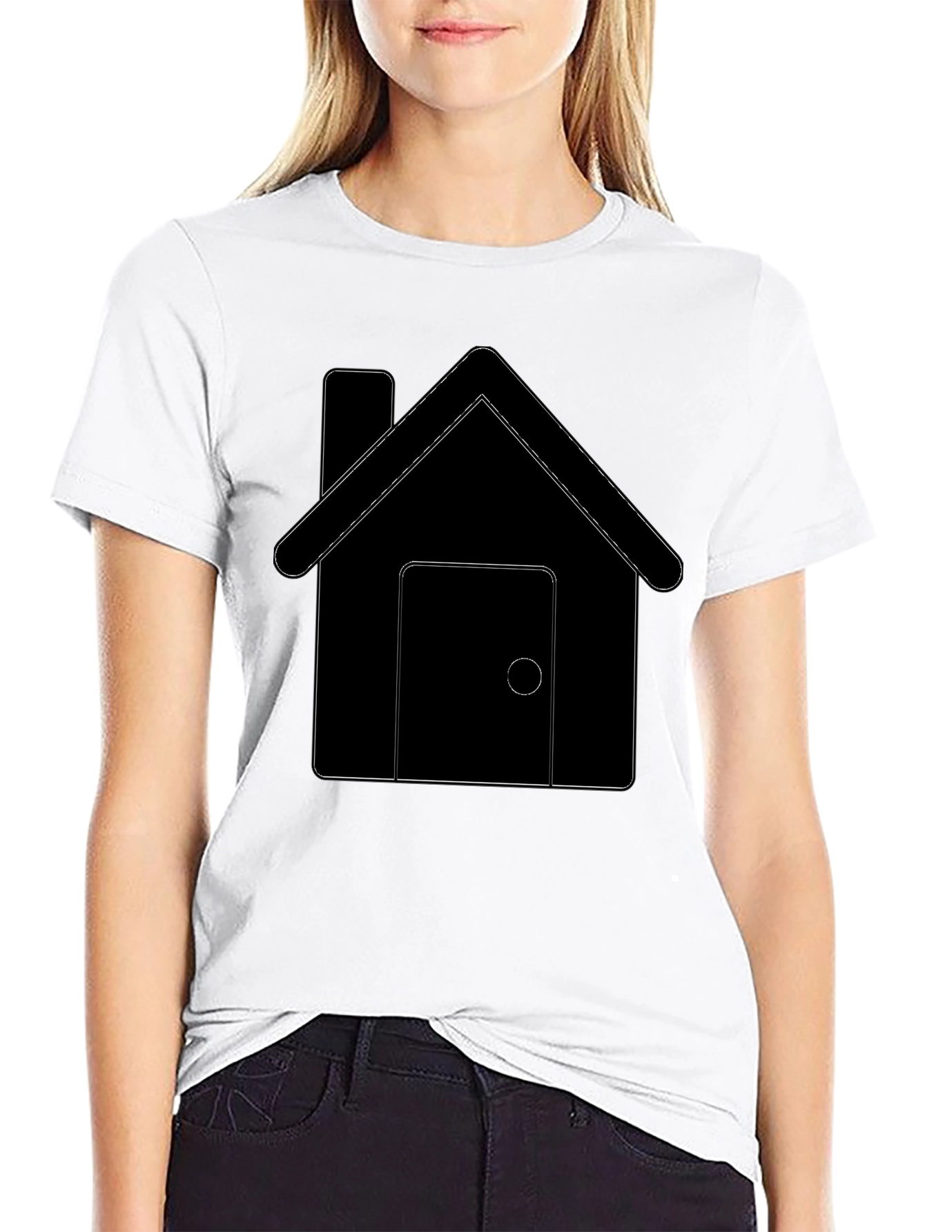 House Graphic Tee - Black Cotton Comfort