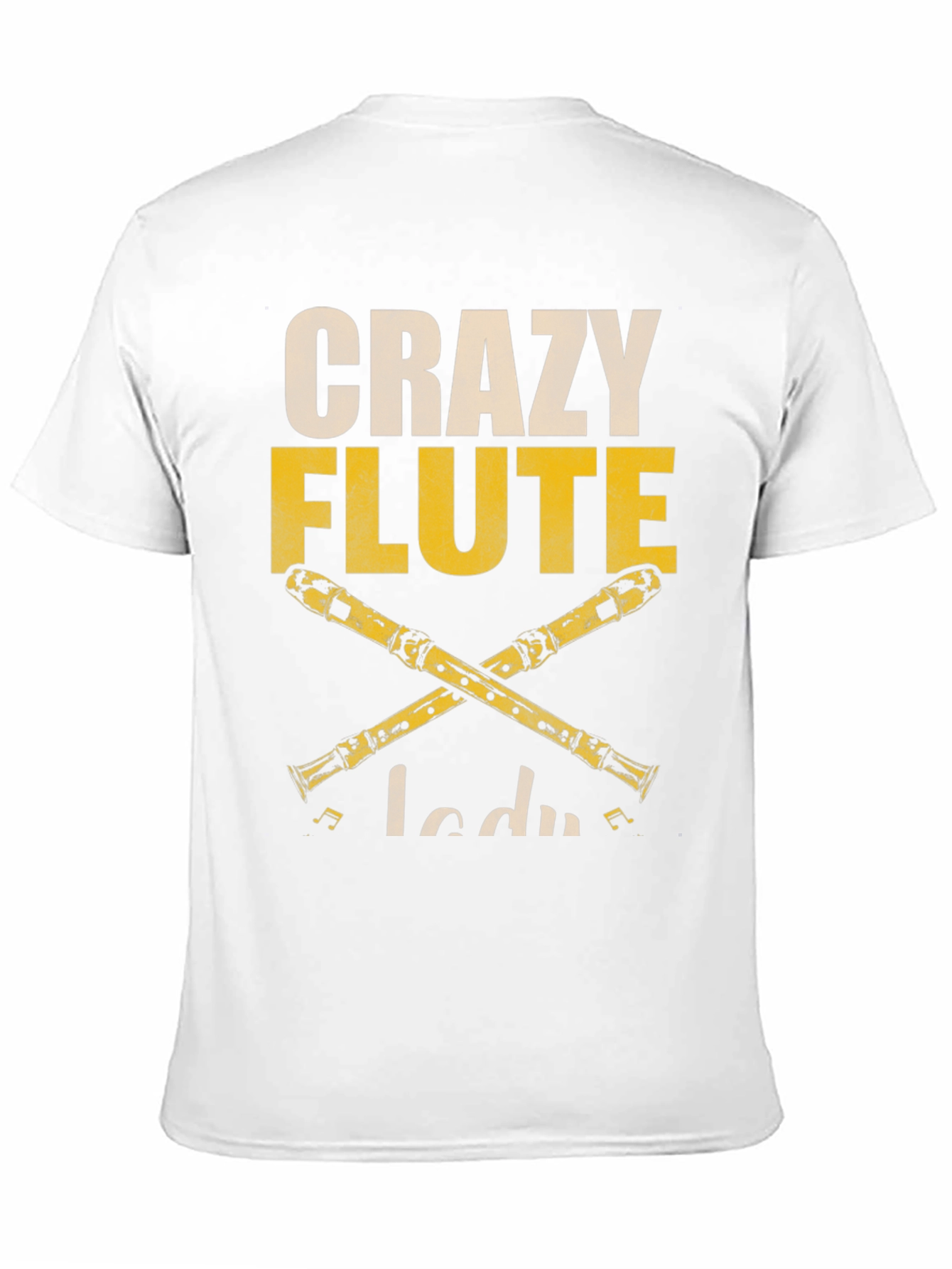 Crazy Flute Lady Graphic T-Shirt - Music Lover Tee