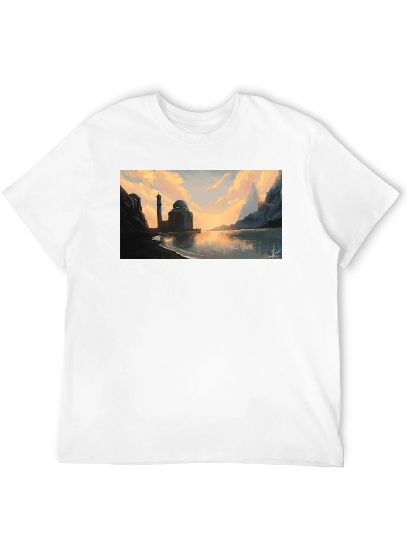 Mosque at Sunset Black T-Shirt