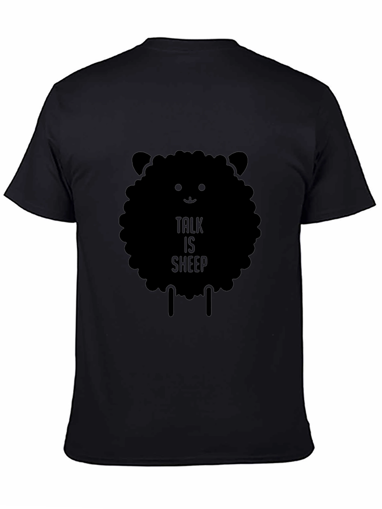 Talk is Sheep Black Graphic T-Shirt