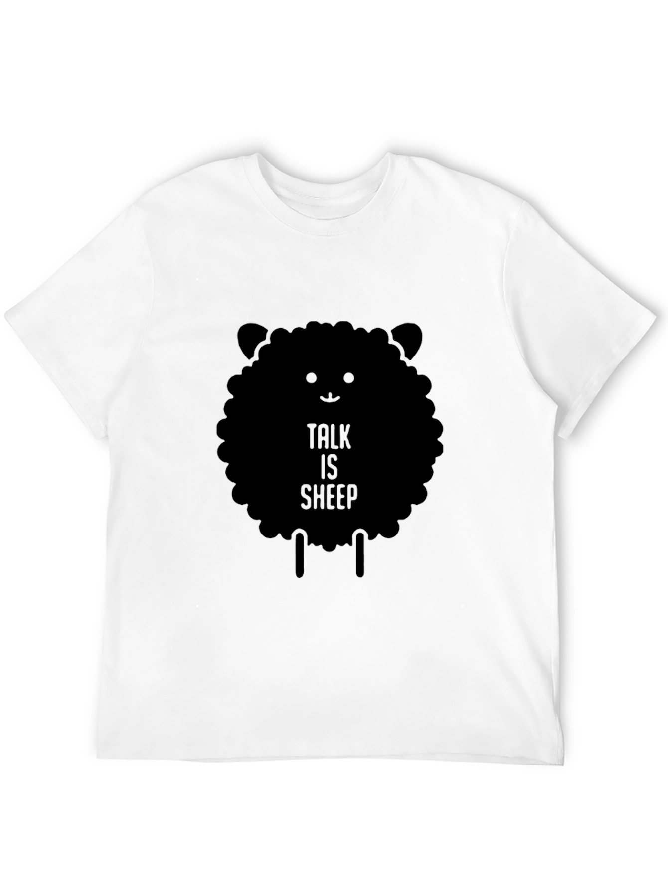 Talk is Sheep Black Graphic T-Shirt