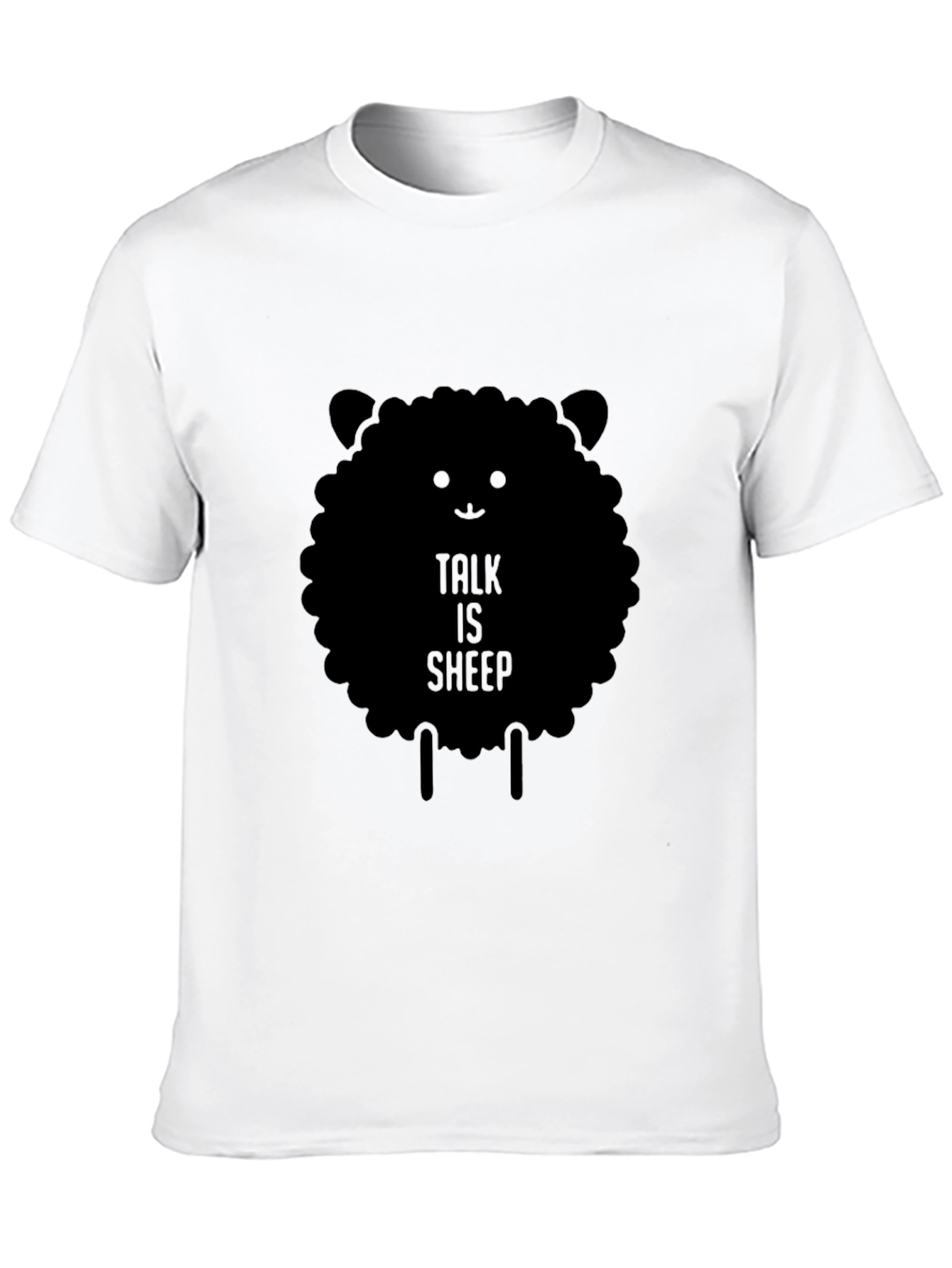 Talk is Sheep Black Graphic T-Shirt