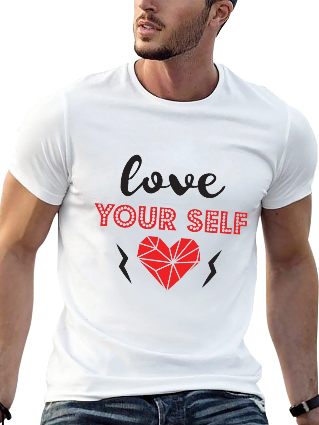 Love Yourself Graphic Tee - Stylish Heart Design