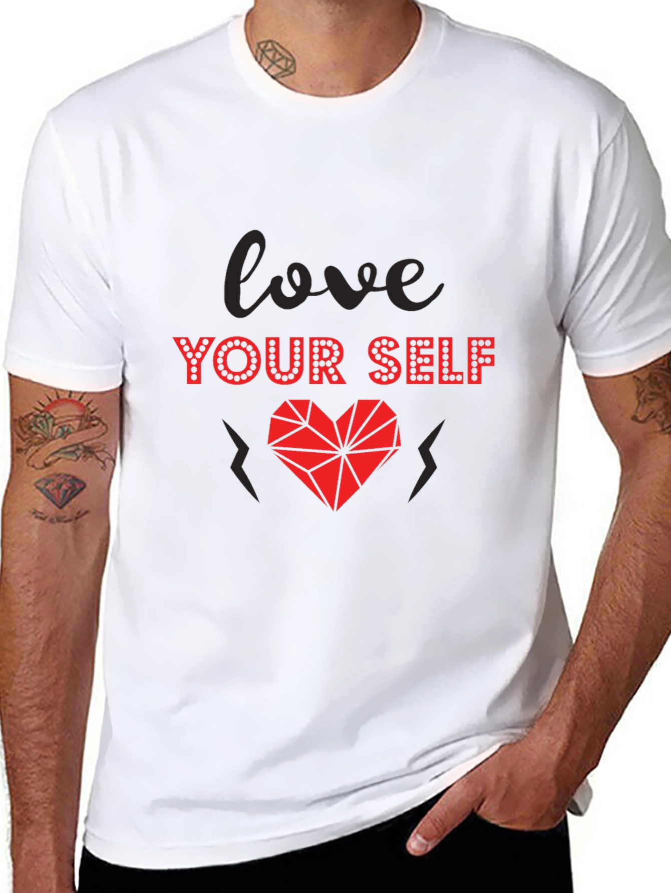 Love Yourself Graphic Tee - Stylish Heart Design