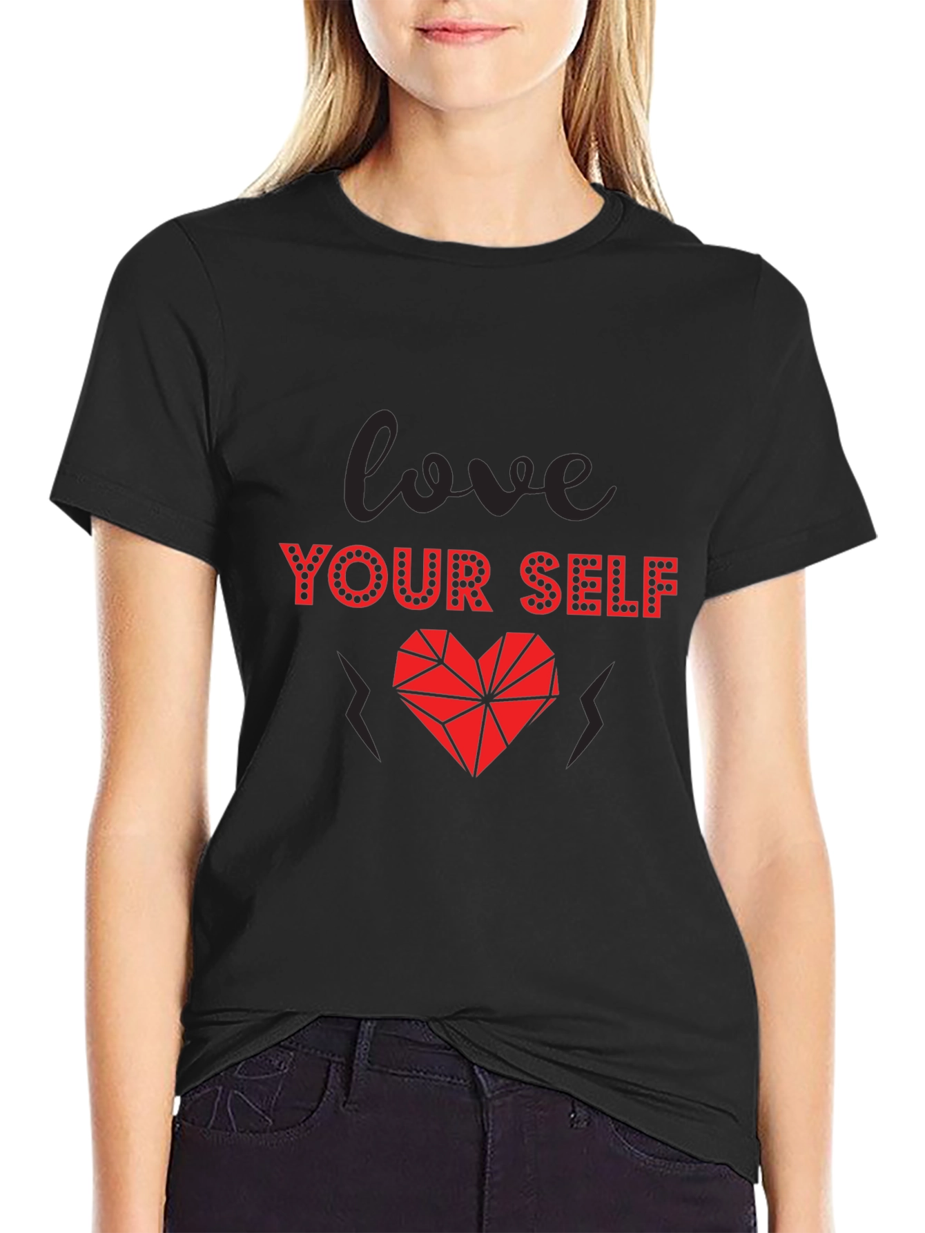 Love Yourself Graphic Tee - Stylish Heart Design