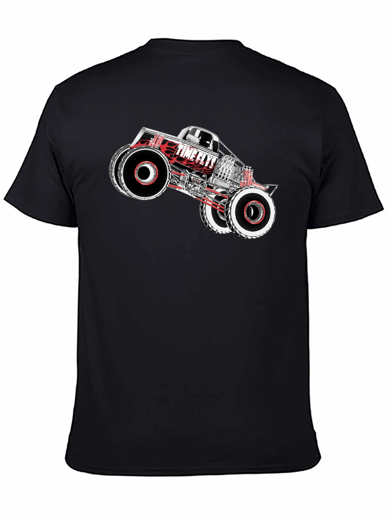 Time Flys Monster Truck Graphic T-Shirt - Black
