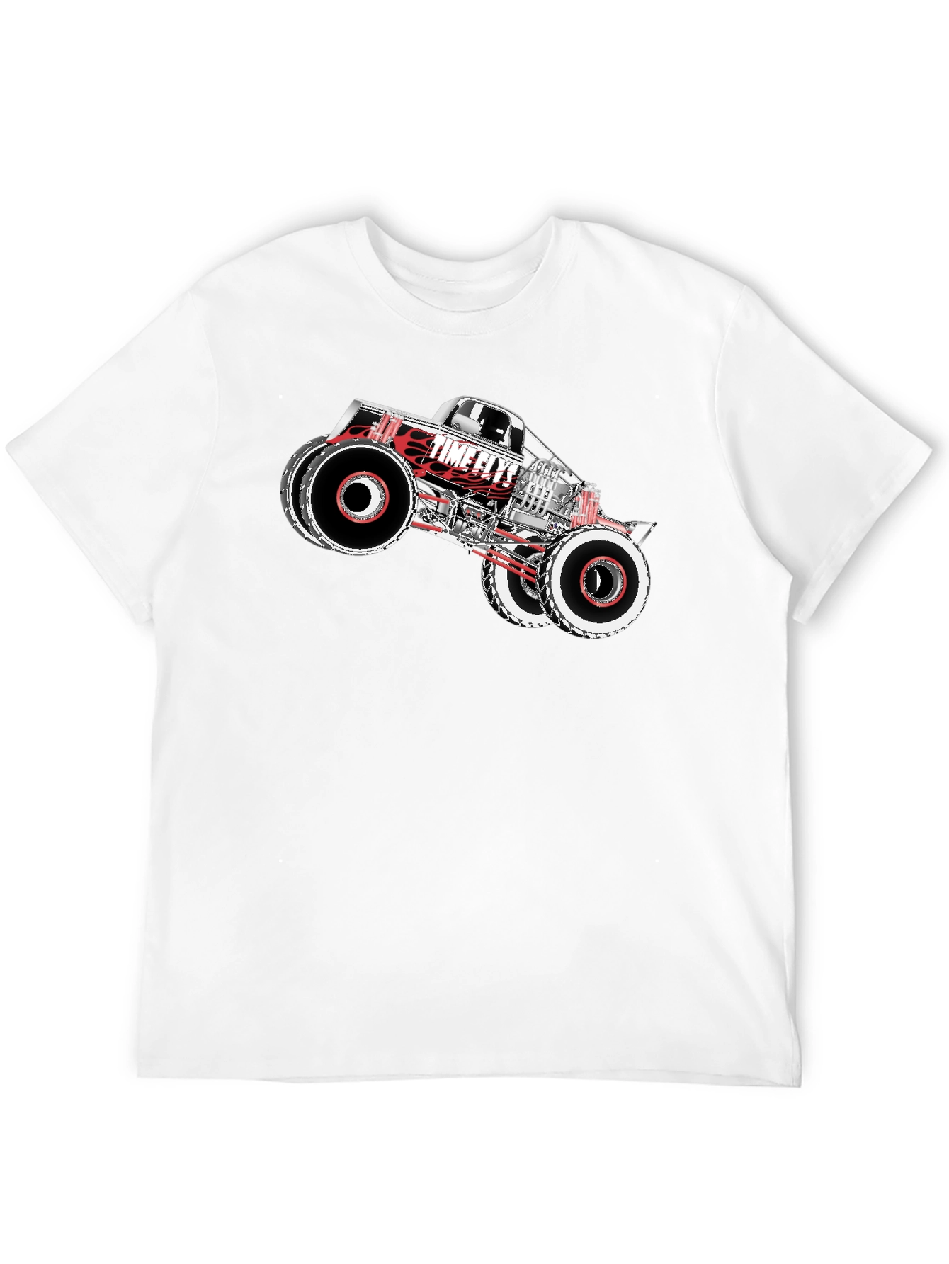 Time Flys Monster Truck Graphic T-Shirt - Black