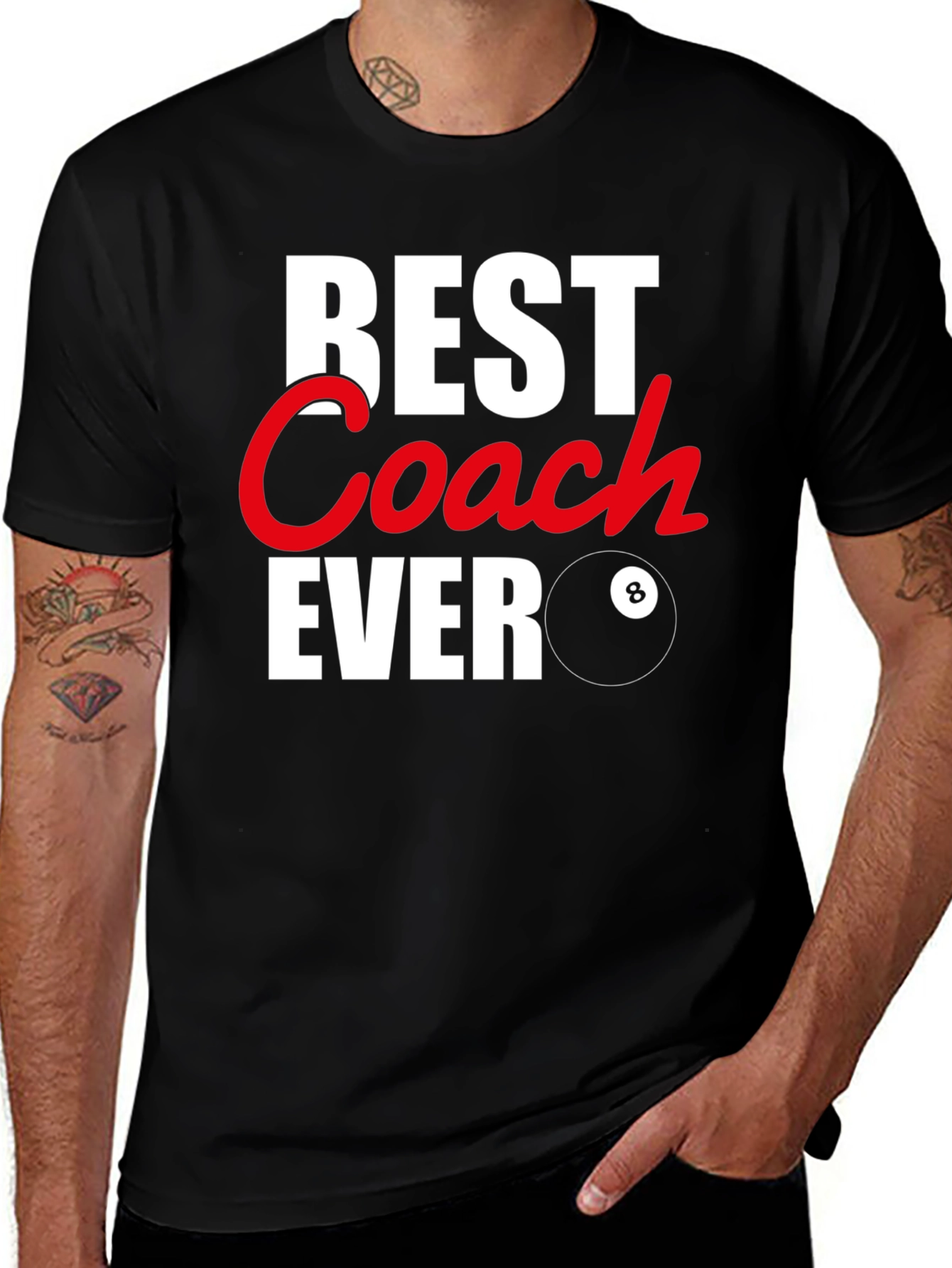 Best Coach Ever Graphic T-Shirt - Pool Billiards