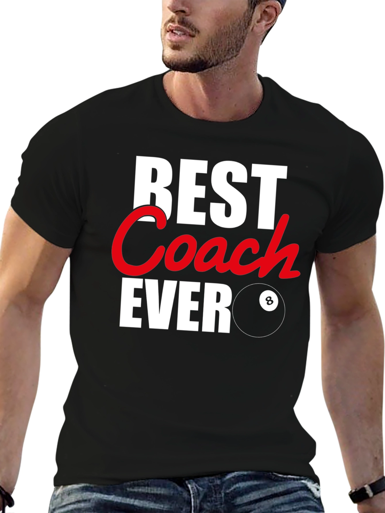 Best Coach Ever Graphic T-Shirt - Pool Billiards