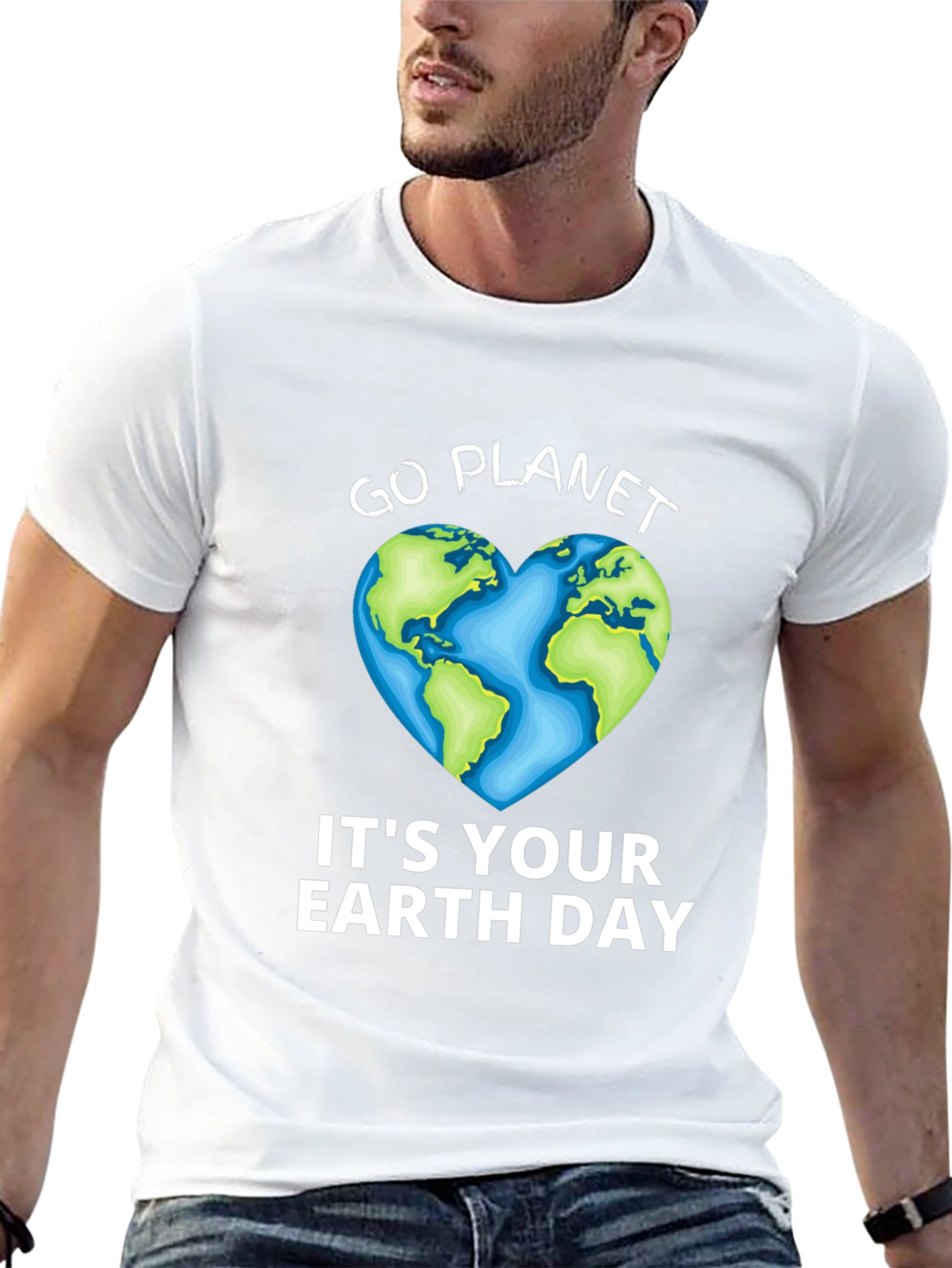 Go Planet T-Shirt - Earth Day Heart Graphic