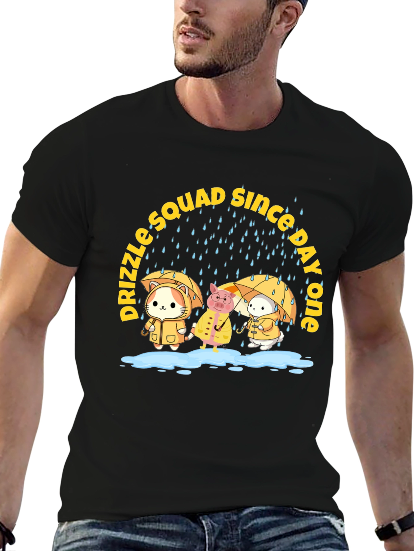 Drizzle Squad Cute Animal Graphic T-Shirt