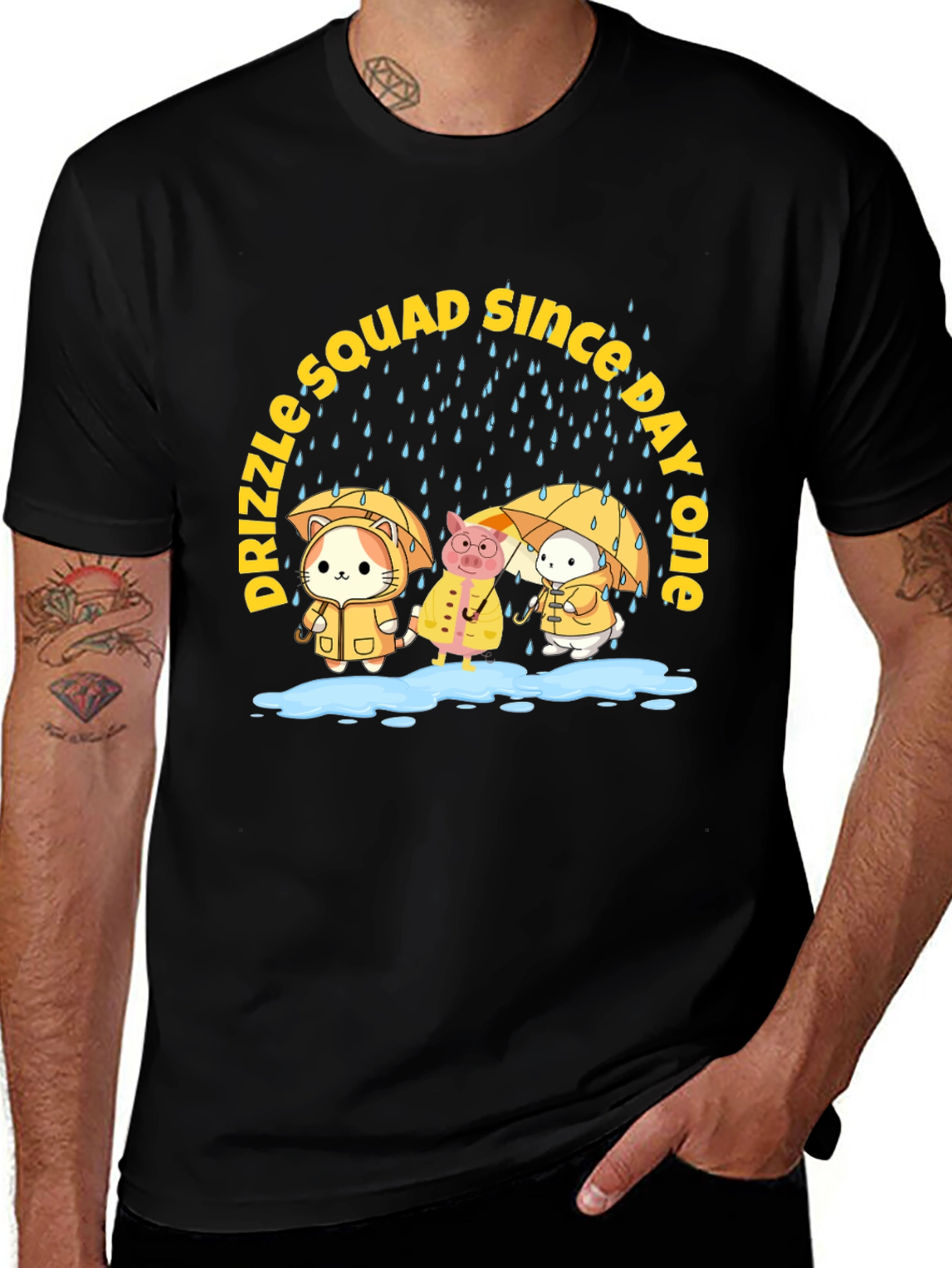 Drizzle Squad Cute Animal Graphic T-Shirt