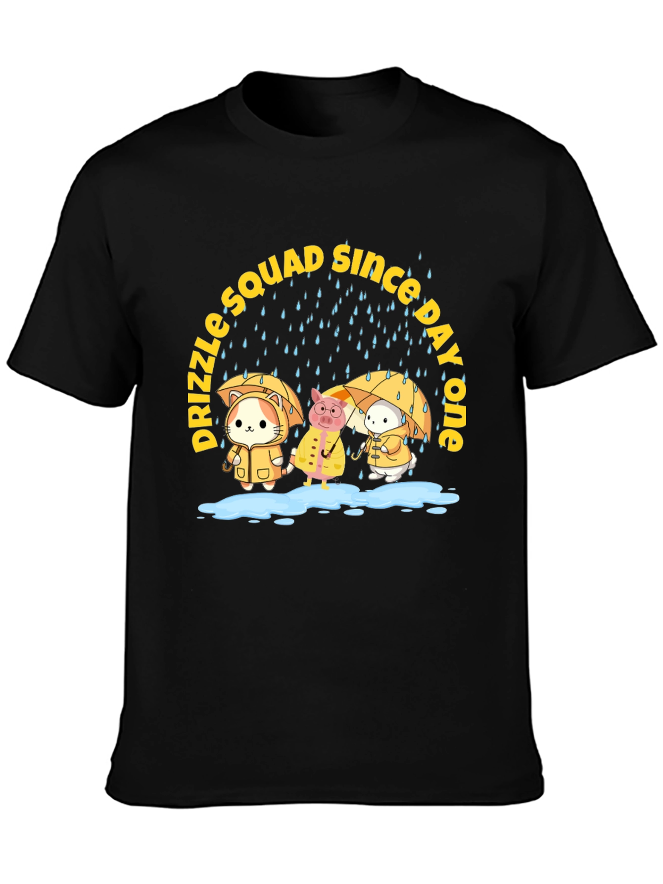 Drizzle Squad Cute Animal Graphic T-Shirt