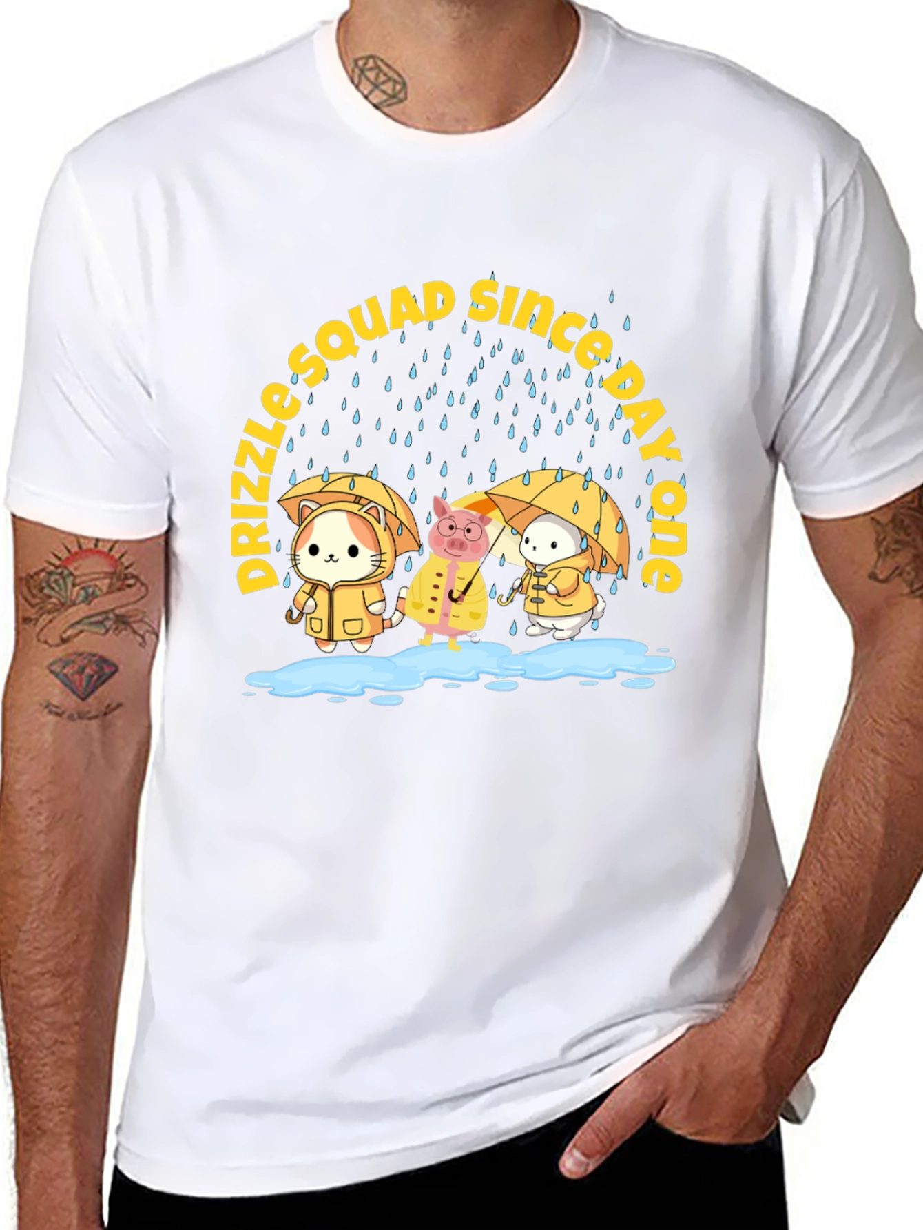 Drizzle Squad Cute Animal Graphic T-Shirt