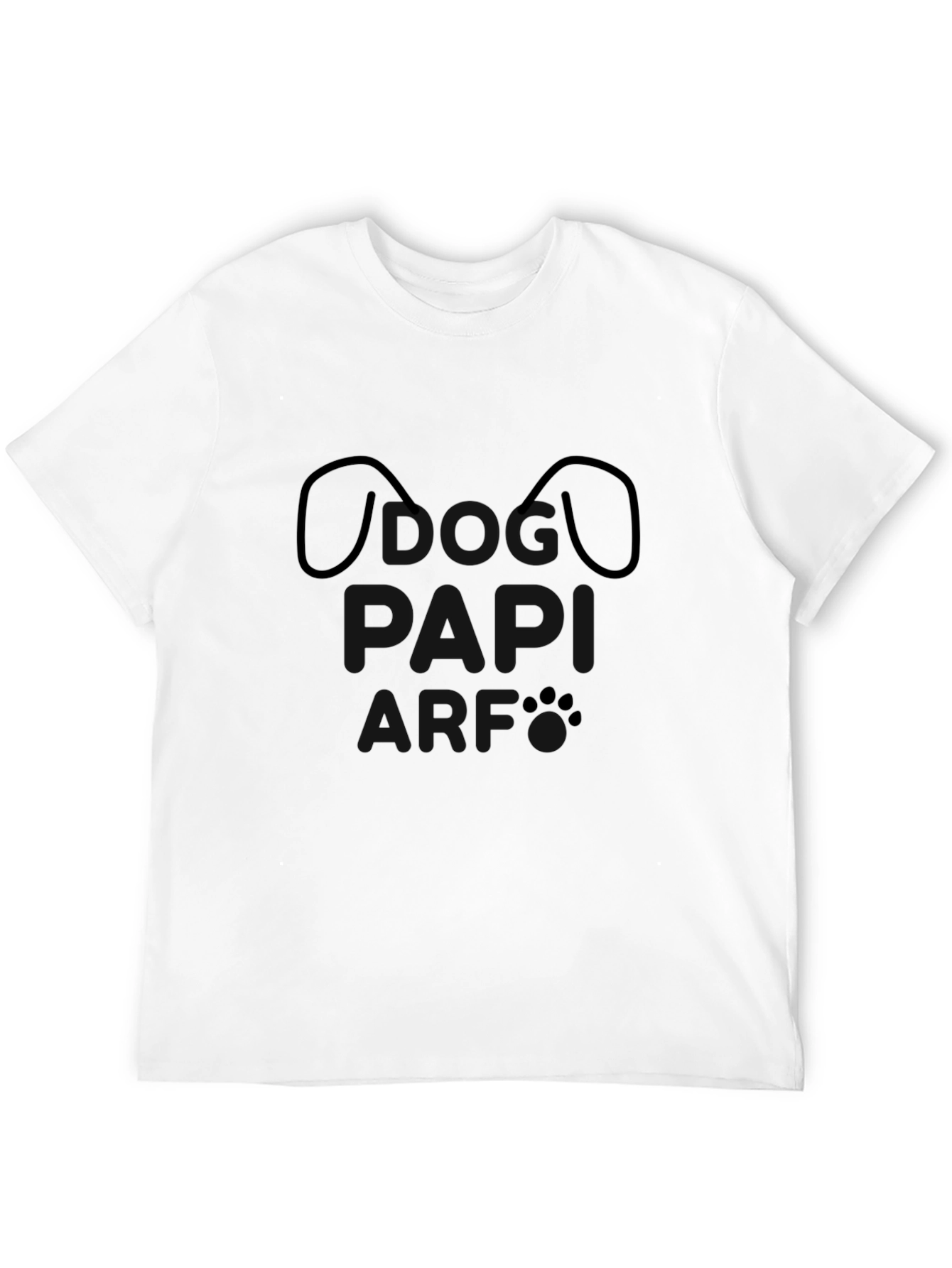 Minimalist Dog Face Black T-Shirt