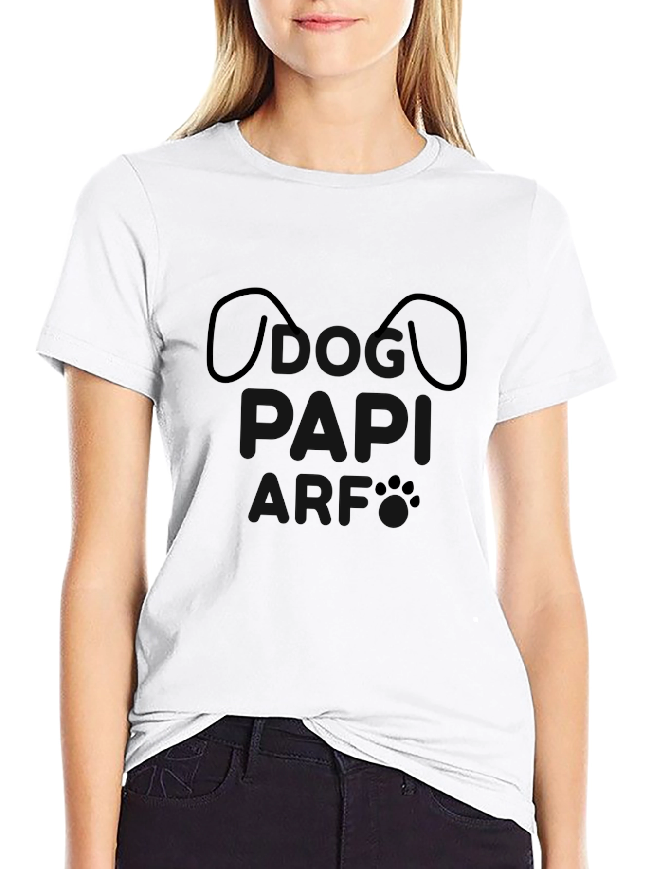 Minimalist Dog Face Black T-Shirt