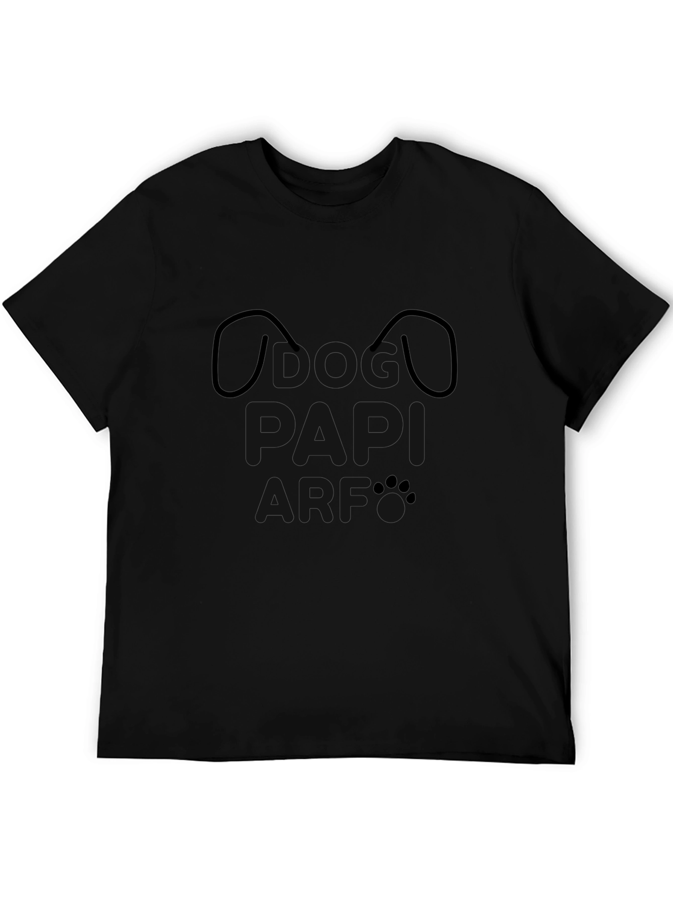 Minimalist Dog Face Black T-Shirt