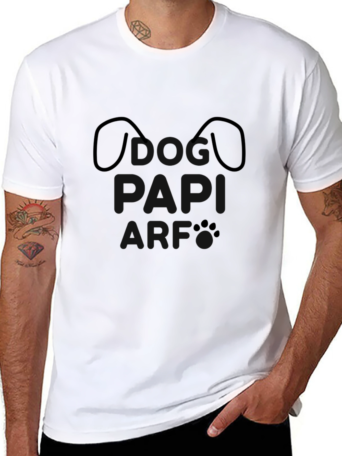 Minimalist Dog Face Black T-Shirt