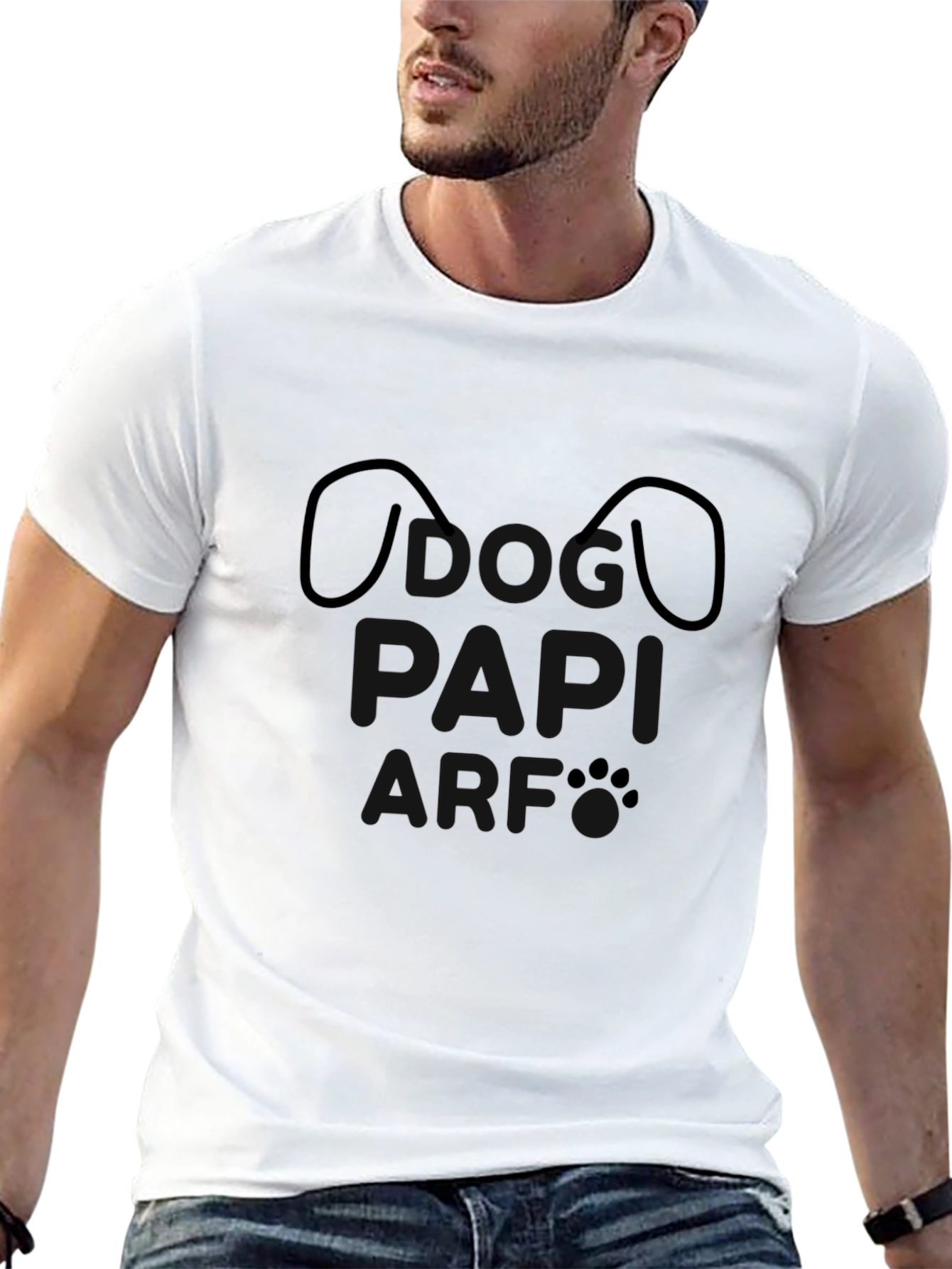 Minimalist Dog Face Black T-Shirt
