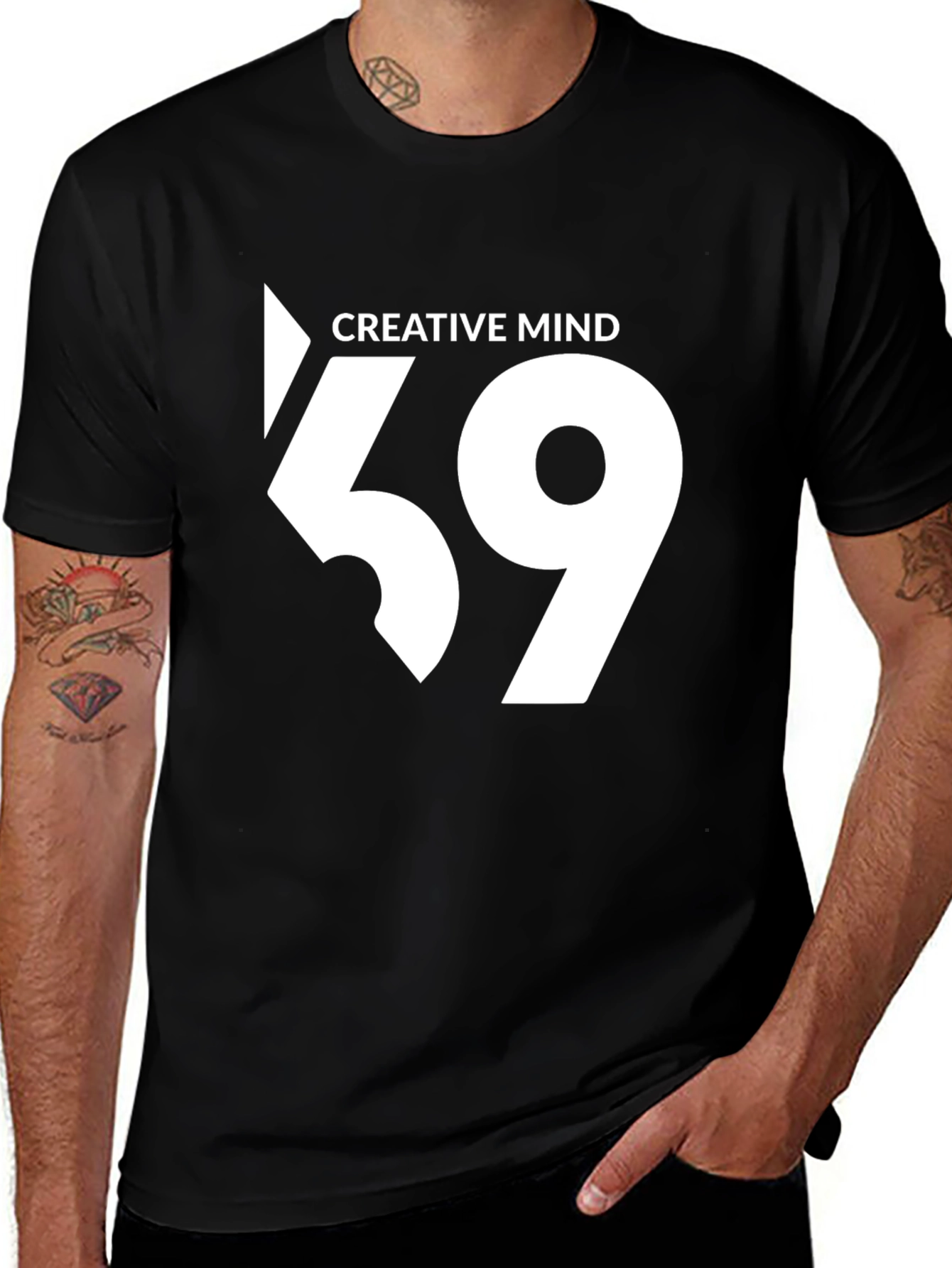 Creative Mind 59 Black Tee - Modern Graphic Print