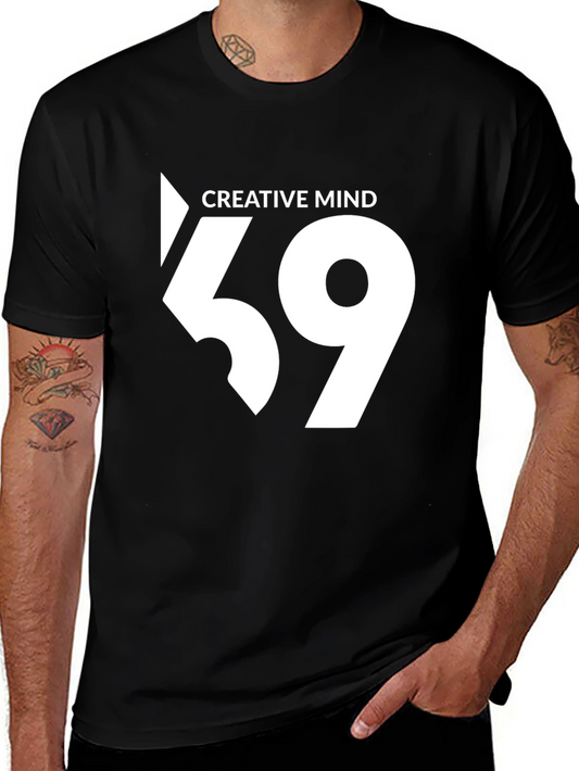 Creative Mind 59 Black Tee - Modern Graphic Print