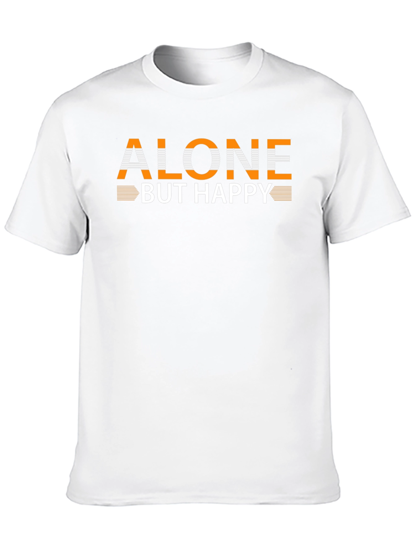 Alone But Happy Graphic Black T-Shirt