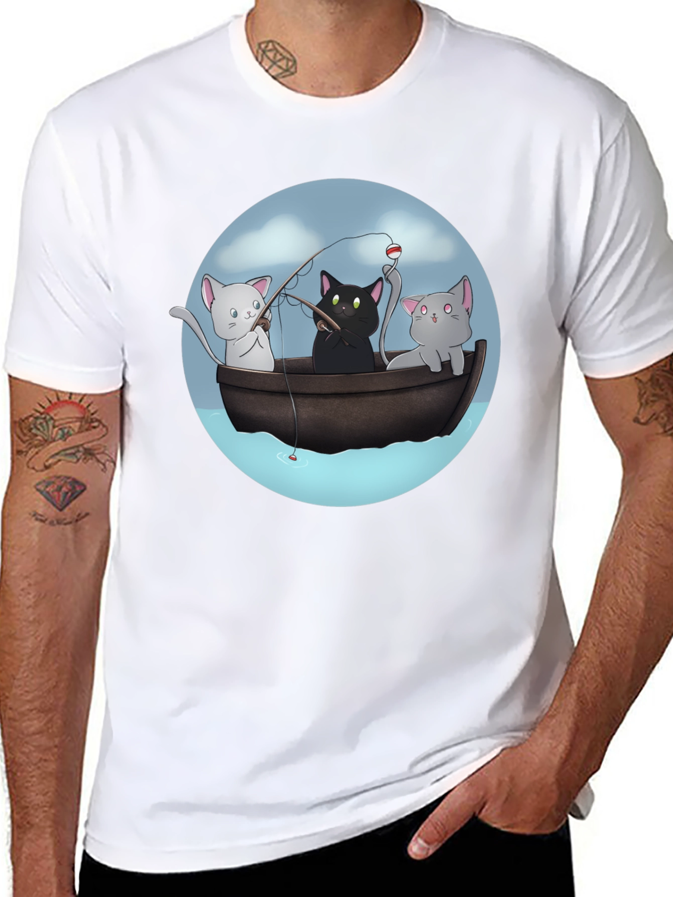 Cats Fishing T-Shirt | Unique Graphic Tee