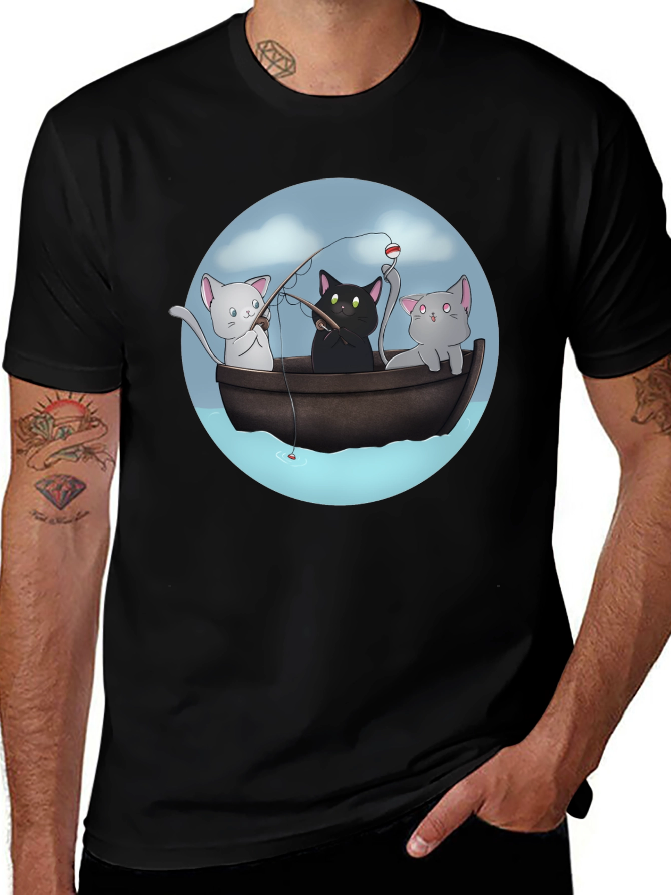 Cats Fishing T-Shirt | Unique Graphic Tee