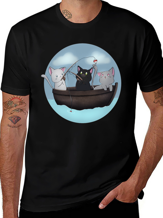 Cats Fishing T-Shirt | Unique Graphic Tee