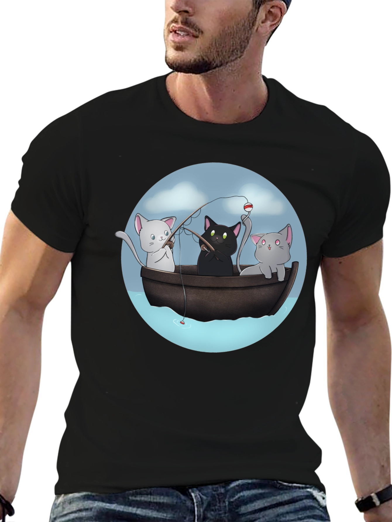 Cats Fishing T-Shirt | Unique Graphic Tee