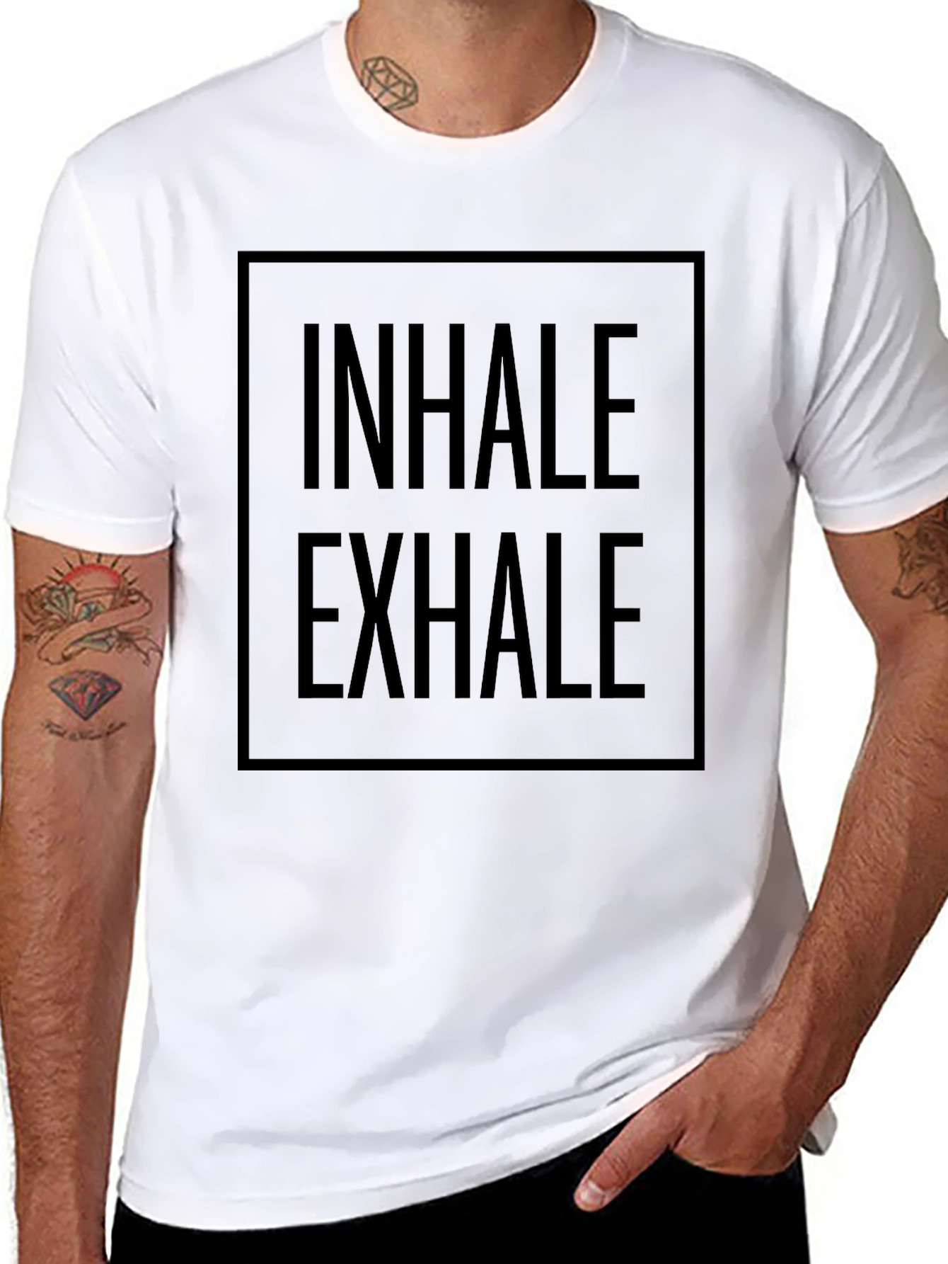 Inhale Exhale Graphic Tee - Stylish Comfort