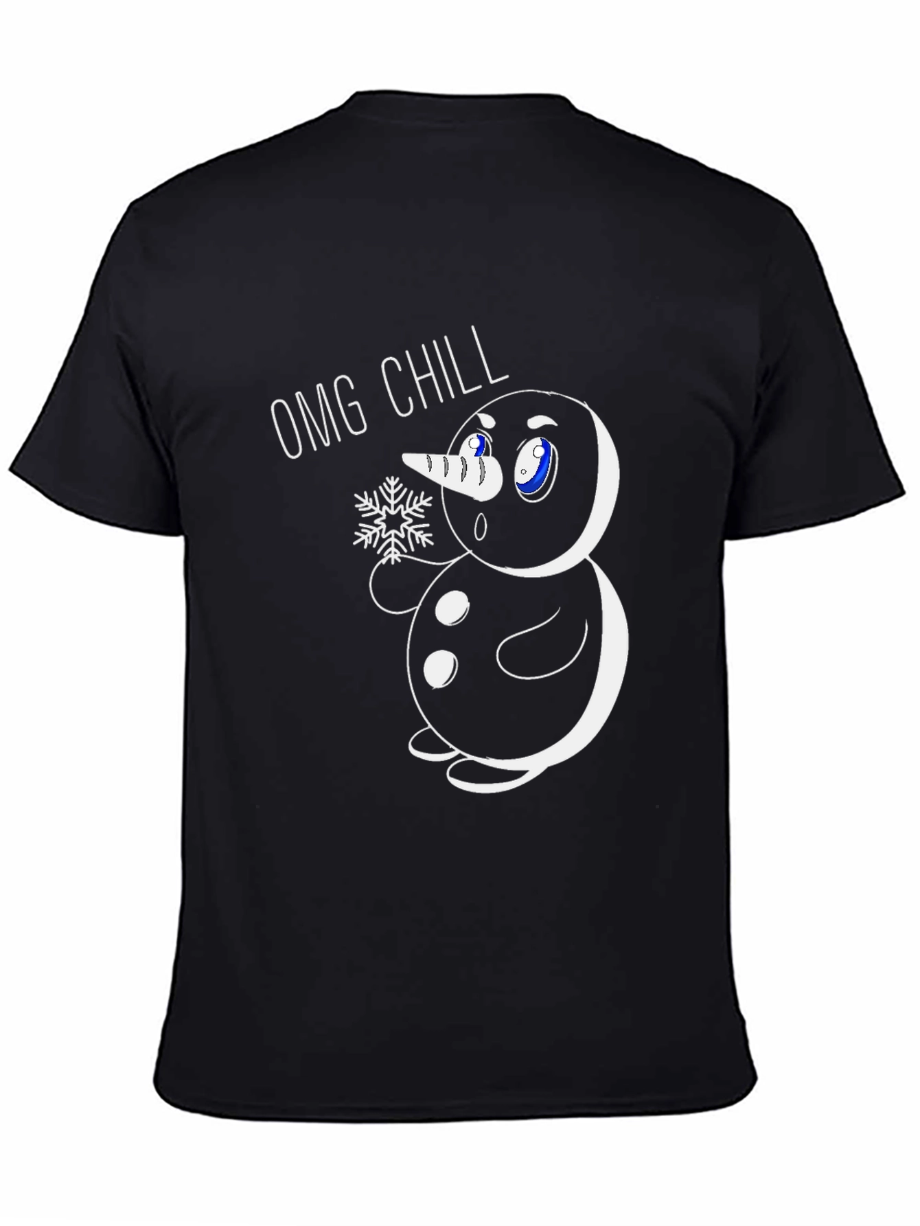 OMG Chill Snowman Graphic Tee - Black