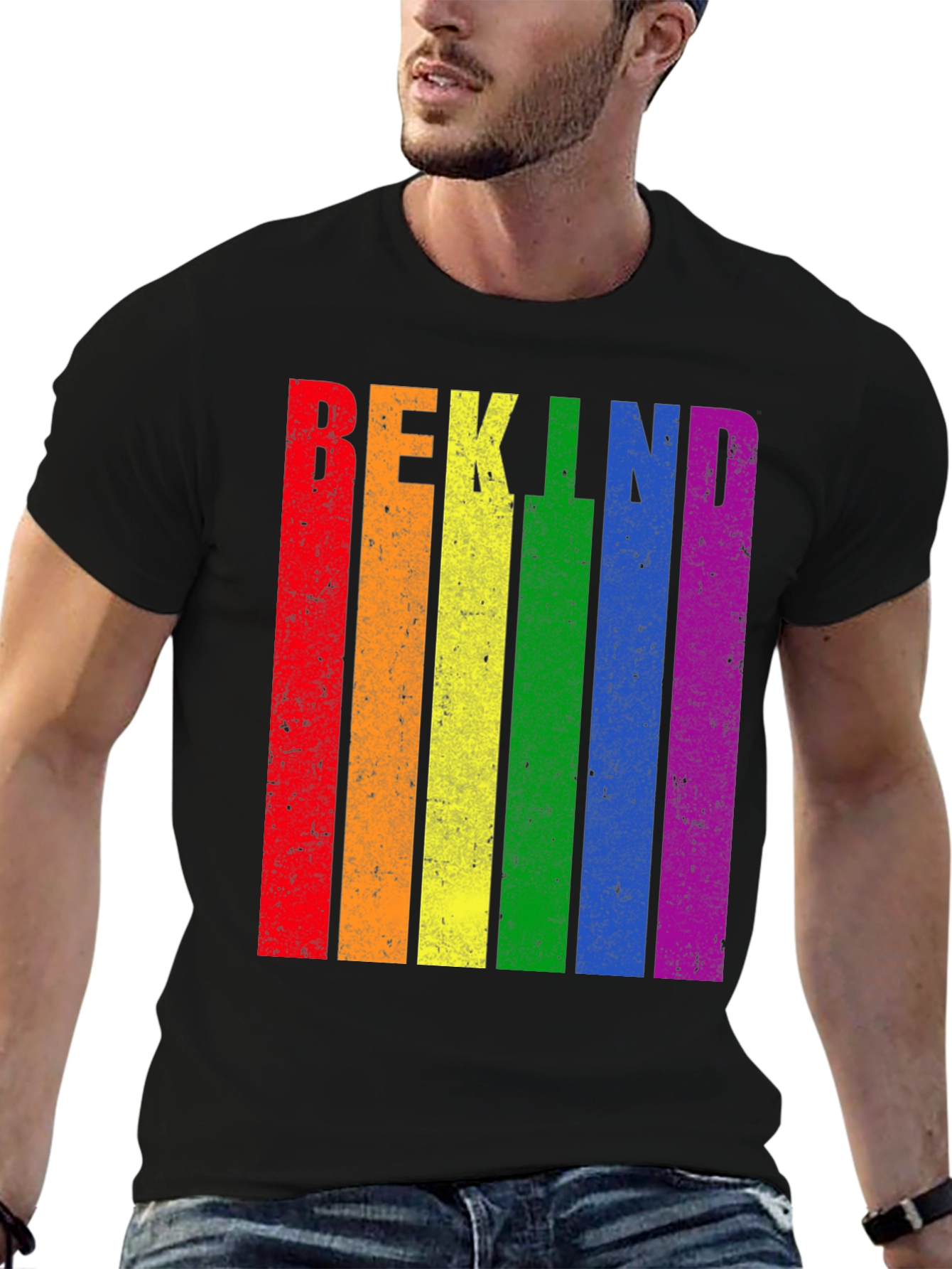 Be Kind LGBT Pride Rainbow Graphic T-Shirt